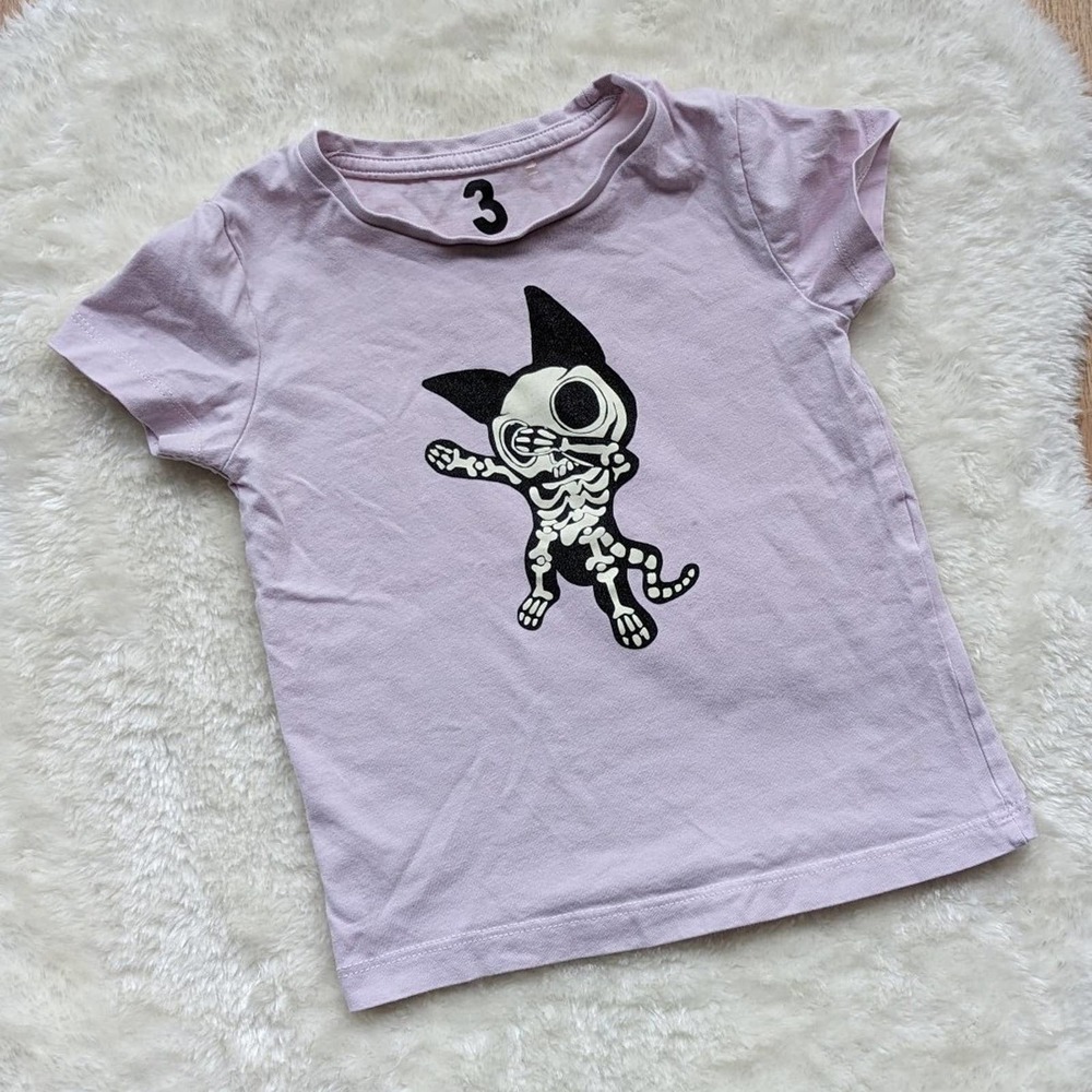 Cotton on pink skeleton short sleeve tshirt
